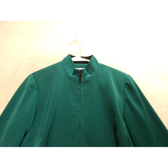 Studio 1‎ Jacket Womens Petite 10P Teal 100% Polyester Long Sleeve Full Zipper - Picture 3 of 8